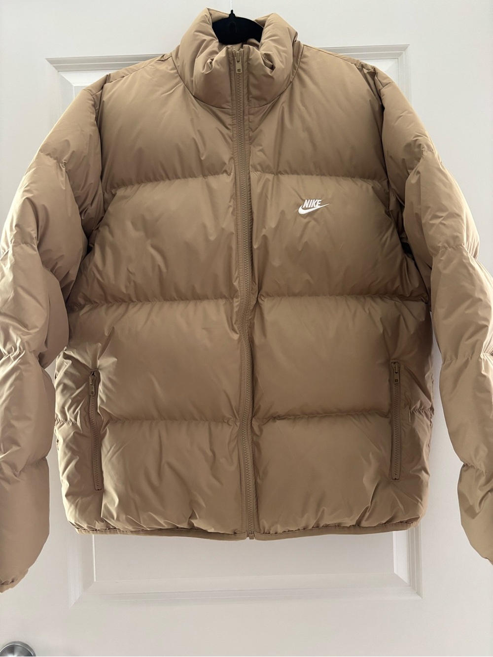 Nike Men’s Therma FIT Down Beige Puffer Jacket 650 Size L - Picture 1 of 12